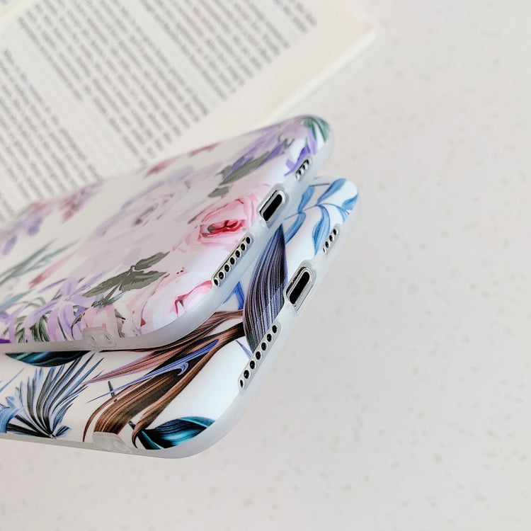 For iPhone 11 Plantain Flower Leaves Series Pattern Shockproof Protective Case