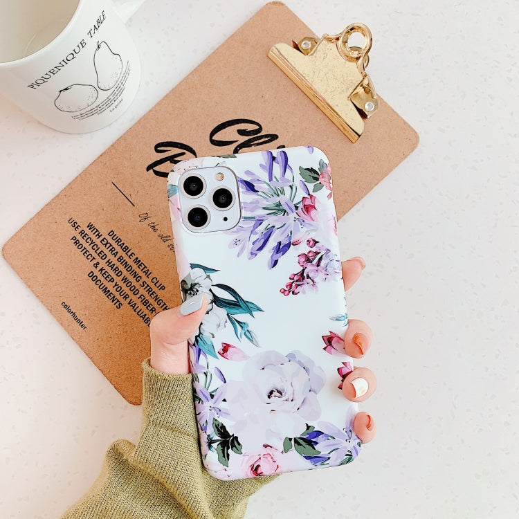 For iPhone 11 Plantain Flower Leaves Series Pattern Shockproof Protective Case