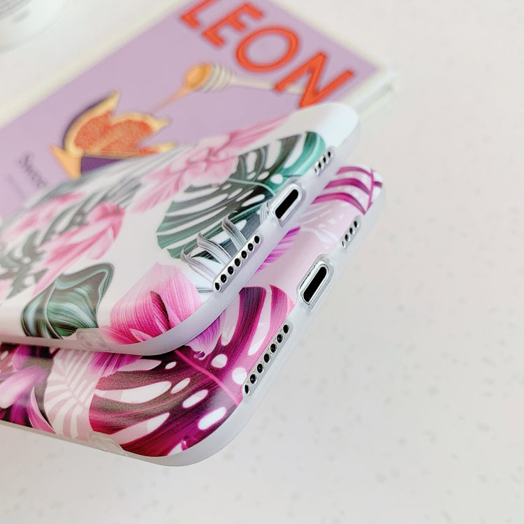 For iPhone 11 Pro Plantain Flower Leaves Series Pattern Shockproof Protective Case
