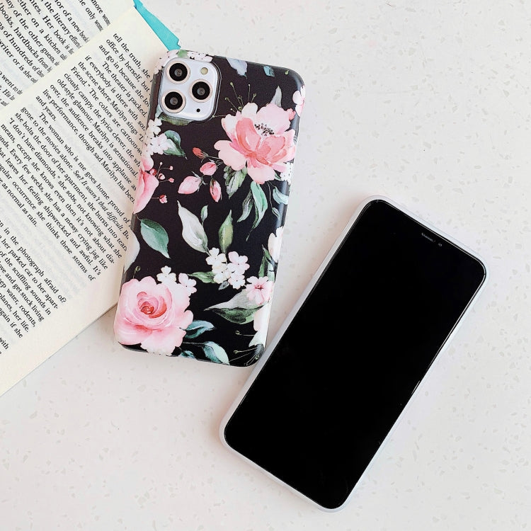 For iPhone 11 Pro Max Plantain Flower Leaves Series Pattern Shockproof Protective Case