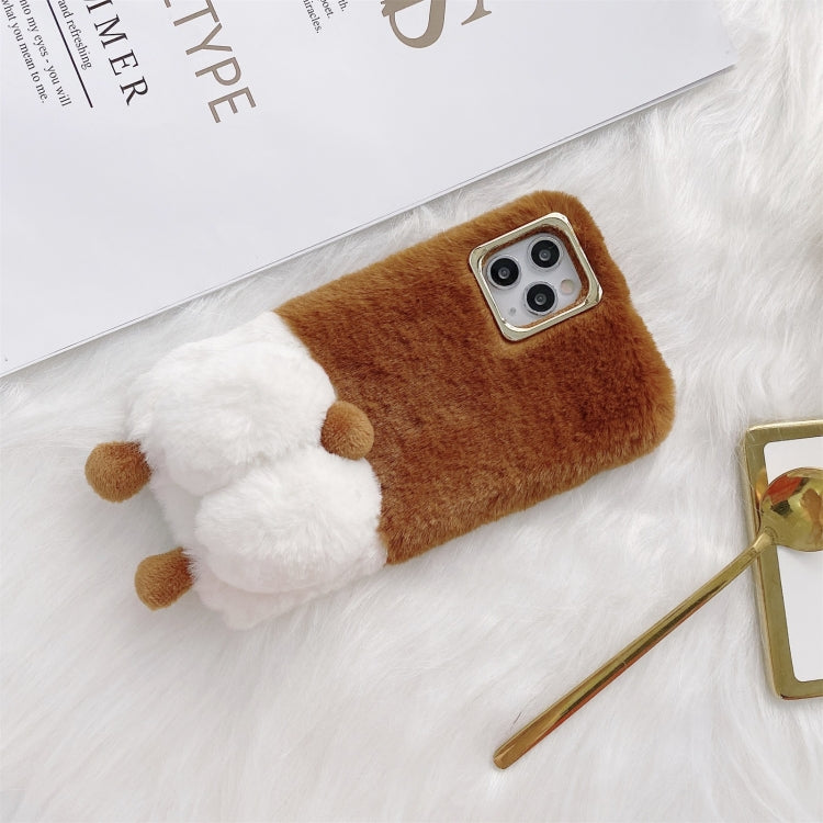 For iPhone 11 Corgi Butt Plush TPU Protective Case