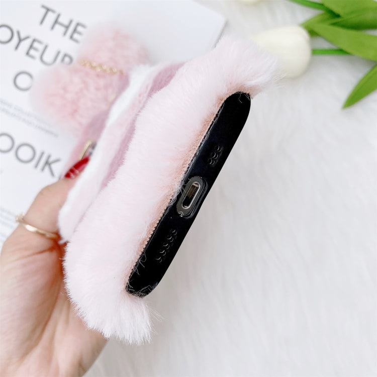 For iPhone 12 mini Color Matching Plush Love Pendant TPU Protective Case