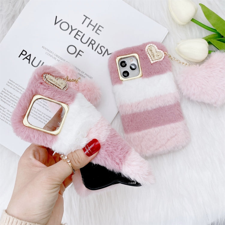 For iPhone 12 Pro Max Color Matching Plush Love Pendant TPU Protective Case