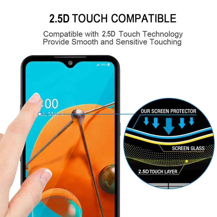 For  LG K51 Full Glue Full Screen Tempered Glass Film
