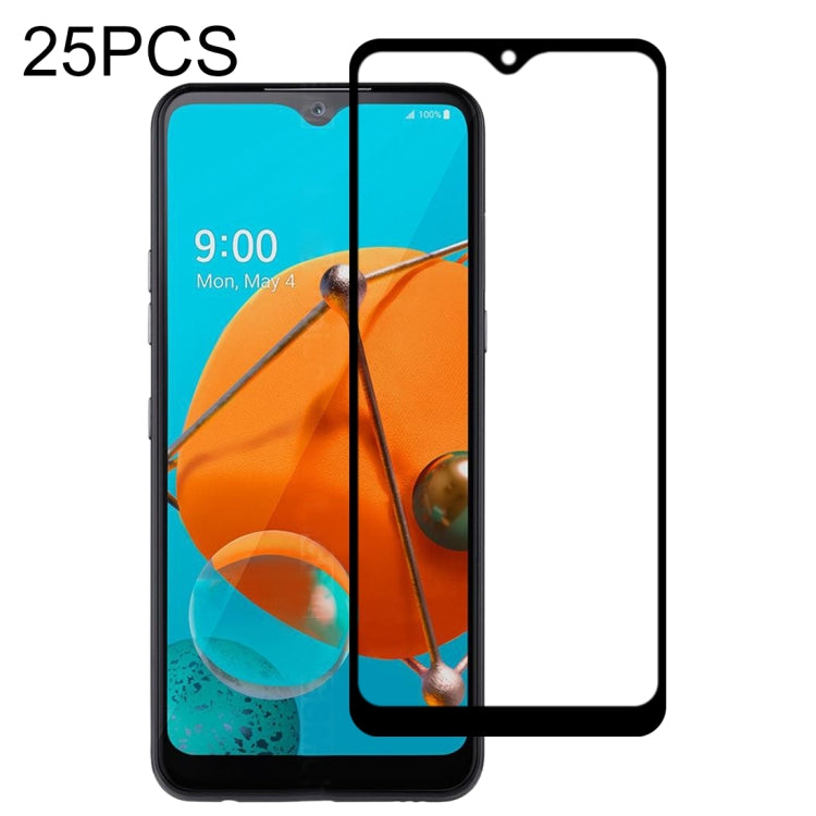 For LG K51 25 PCS Full Glue Full Screen Tempered Glass Film