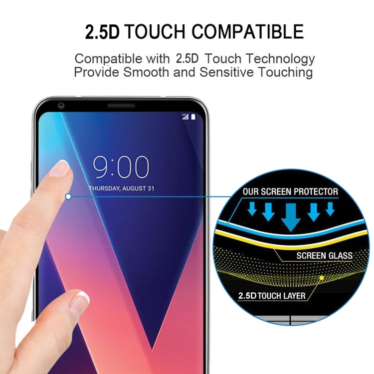 For LG V30 25 PCS Full Glue Full Screen Tempered Glass Film