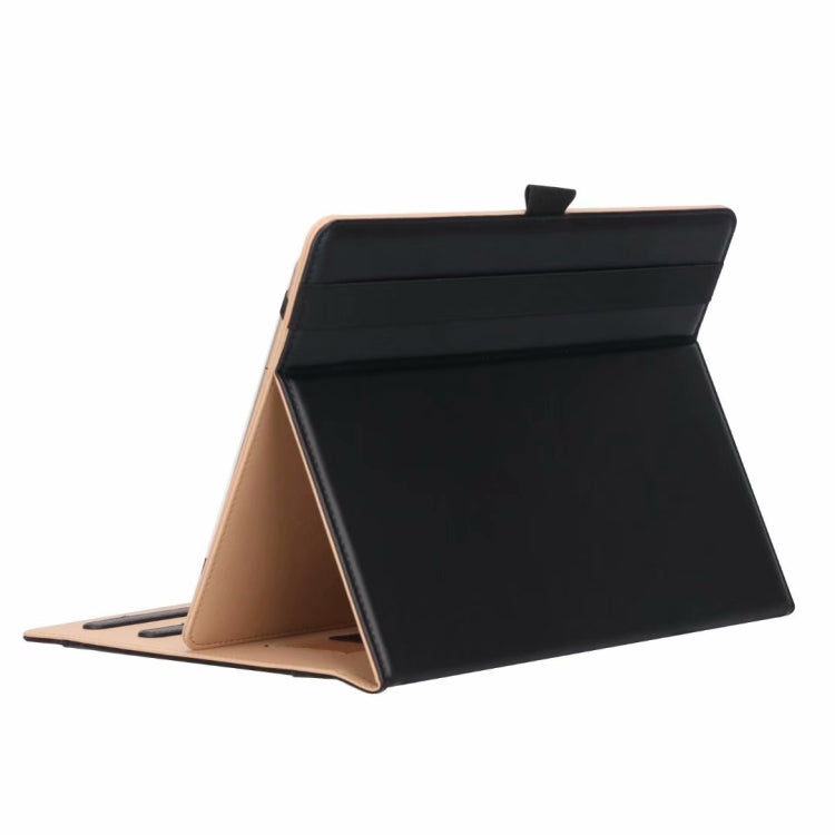 For 8-10.5 inch Tablet Universal Business Retro PU Horizontal Flip Leather Case with Holder & Hand Strap(Black)