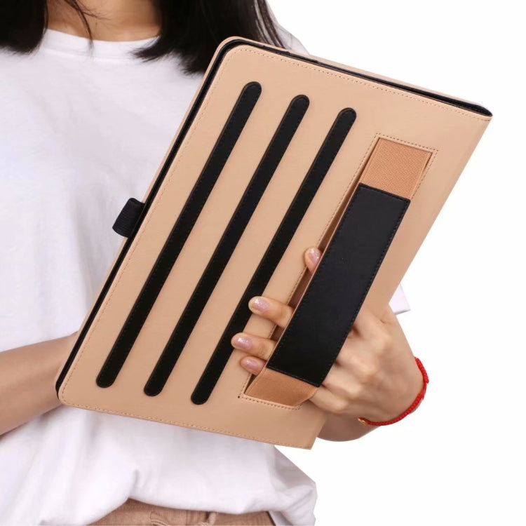For 8-10.5 inch Tablet Universal Business Retro PU Horizontal Flip Leather Case with Holder & Hand Strap(Black)