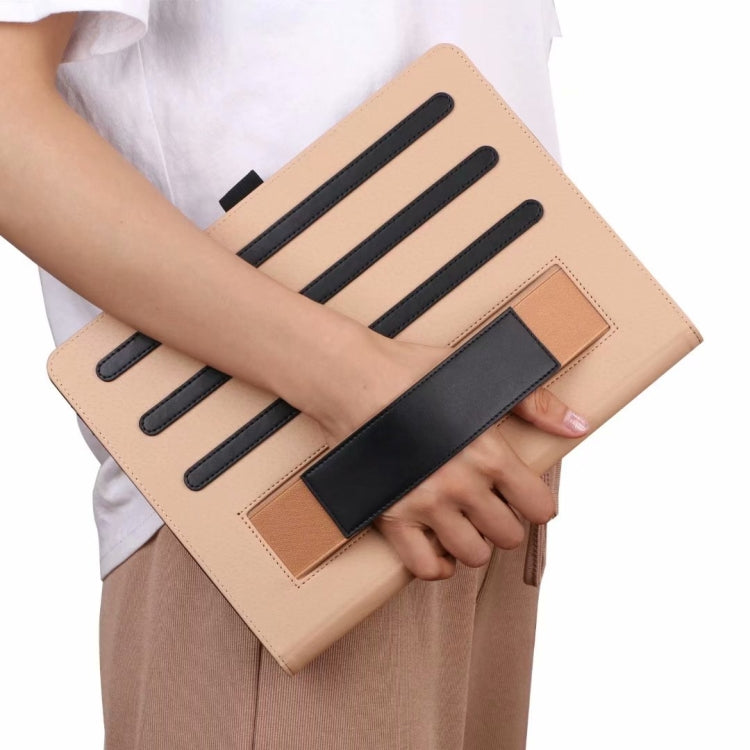For 8-10.5 inch Tablet Universal Business Retro PU Horizontal Flip Leather Case with Holder & Hand Strap(Black)
