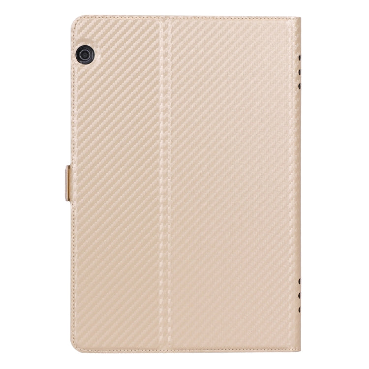 For Huawei MediaPad T5 / Enjoy Tablet 10.1 2018 Ultra-thin Carbon Fiber Horizontal Flip PU Leather Tablet Case with 3-level Holder