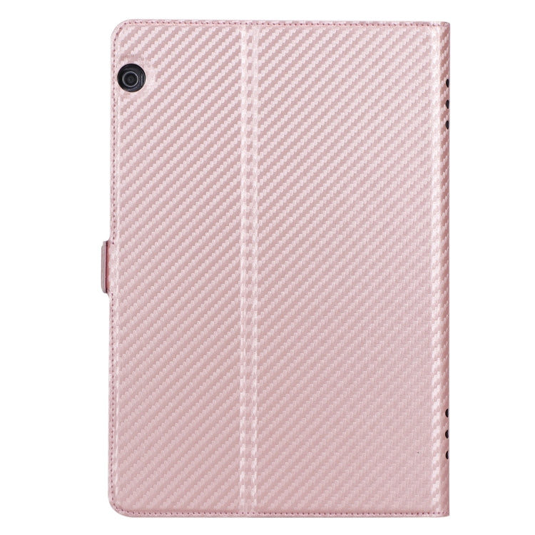 For Huawei MediaPad T5 / Enjoy Tablet 10.1 2018 Ultra-thin Carbon Fiber Horizontal Flip PU Leather Tablet Case with 3-level Holder