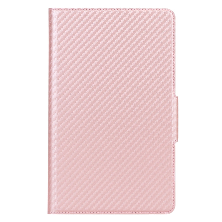 For Huawei Honor Pad 5 / MediaPad M5 Lite 8 inch Ultra-thin Carbon Fiber Horizontal Flip PU Leather Tablet Case with 3-level Holder
