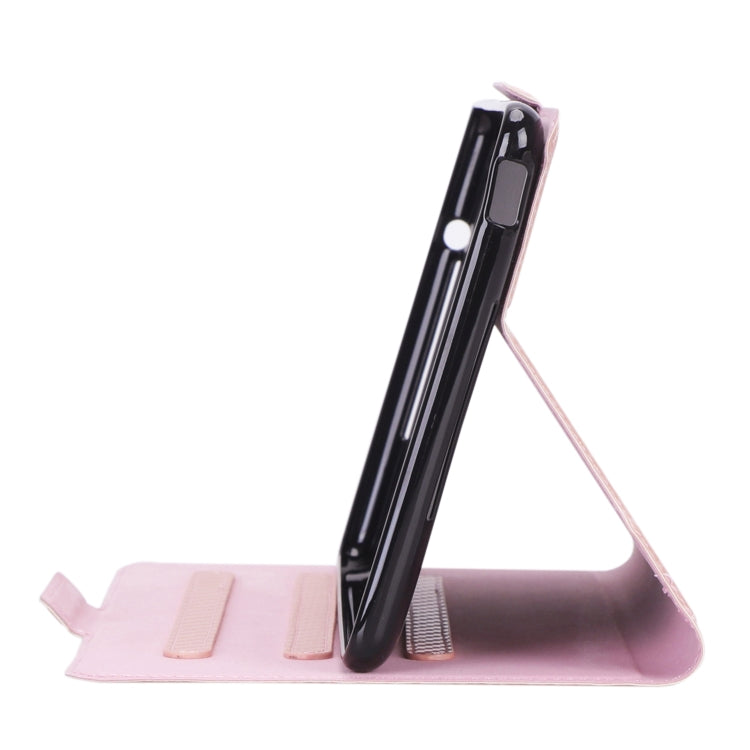 For Huawei Honor Pad 5 / MediaPad M5 Lite 8 inch Ultra-thin Carbon Fiber Horizontal Flip PU Leather Tablet Case with 3-level Holder