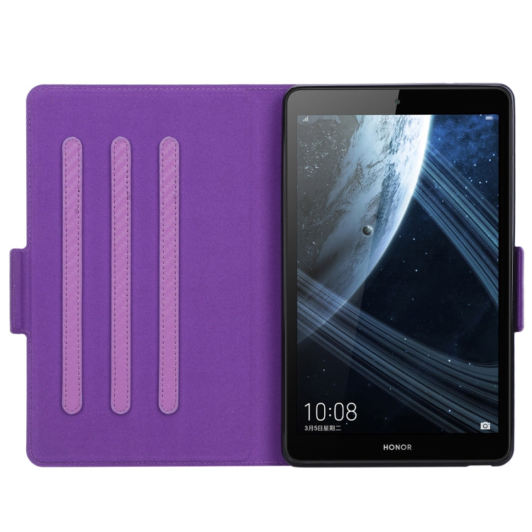 For Huawei Honor Pad 5 / MediaPad M5 Lite 8 inch Ultra-thin Carbon Fiber Horizontal Flip PU Leather Tablet Case with 3-level Holder