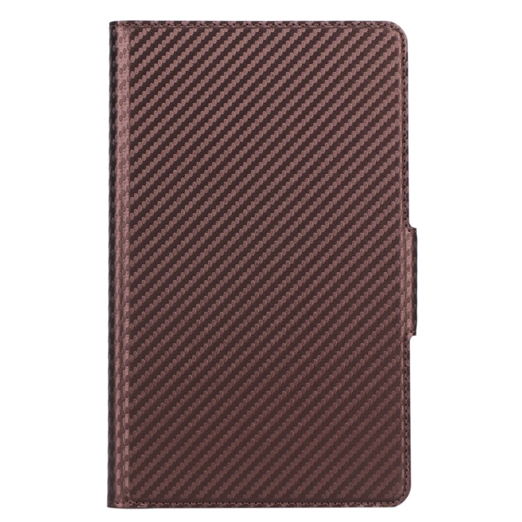 For Huawei Honor Pad 5 / MediaPad M5 Lite 8 inch Ultra-thin Carbon Fiber Horizontal Flip PU Leather Tablet Case with 3-level Holder
