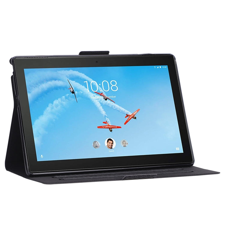 For Lenovo Tab E10 TB-X104F Ultra-thin Carbon Fiber Horizontal Flip PU Leather Tablet Case with 3-level Holder & Sleep / Wake-up Function
