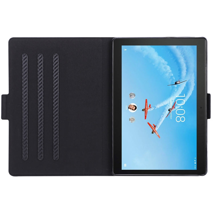 For Lenovo Tab E10 TB-X104F Ultra-thin Carbon Fiber Horizontal Flip PU Leather Tablet Case with 3-level Holder & Sleep / Wake-up Function
