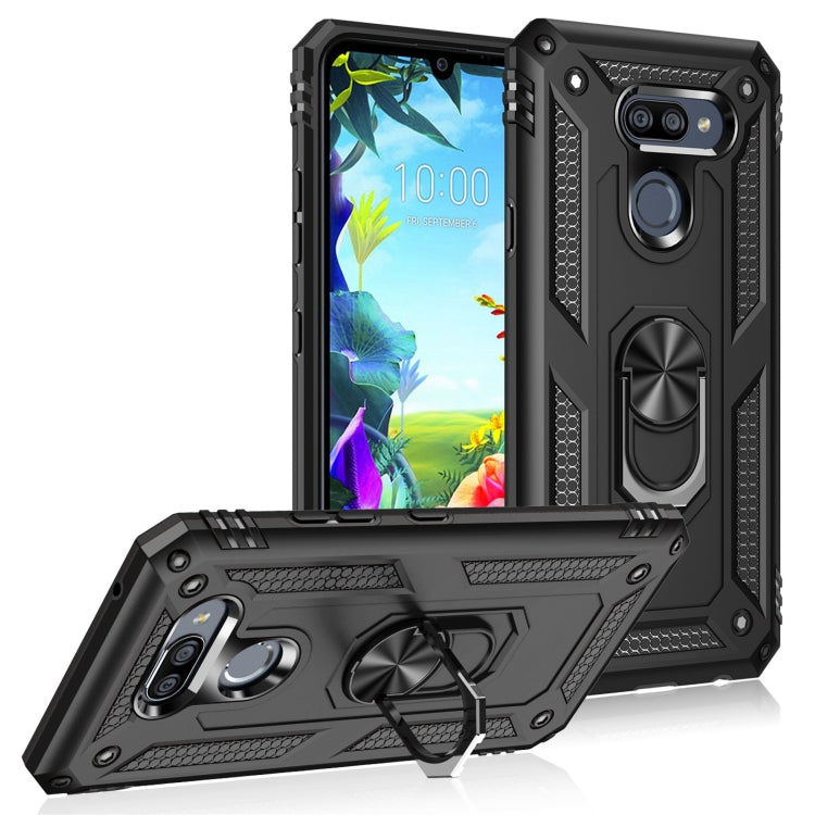For LG K40S Shockproof TPU + PC Protective Case with 360 Degree Rotating Holder