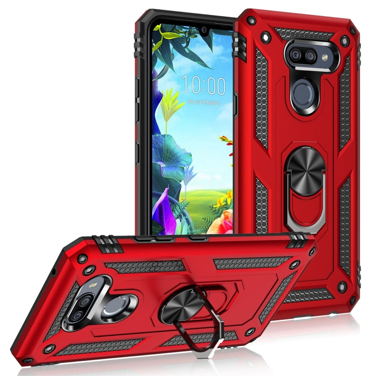 For LG K40S Shockproof TPU + PC Protective Case with 360 Degree Rotating Holder