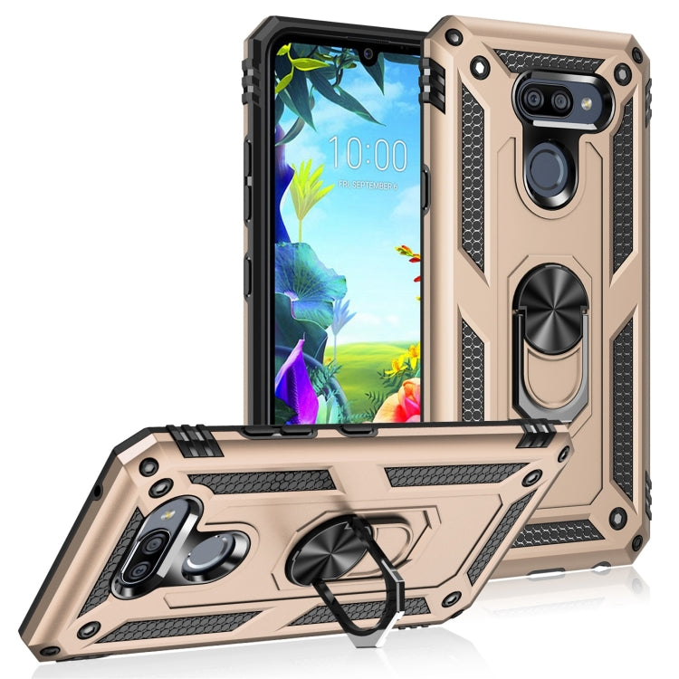 For LG K40S Shockproof TPU + PC Protective Case with 360 Degree Rotating Holder