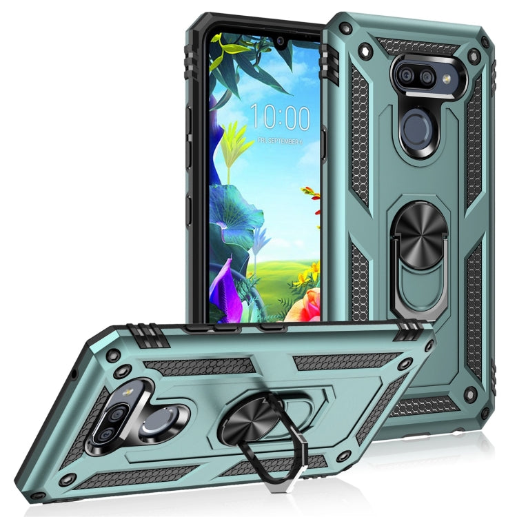 For LG K40S Shockproof TPU + PC Protective Case with 360 Degree Rotating Holder