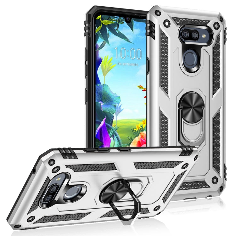 For LG K40S Shockproof TPU + PC Protective Case with 360 Degree Rotating Holder