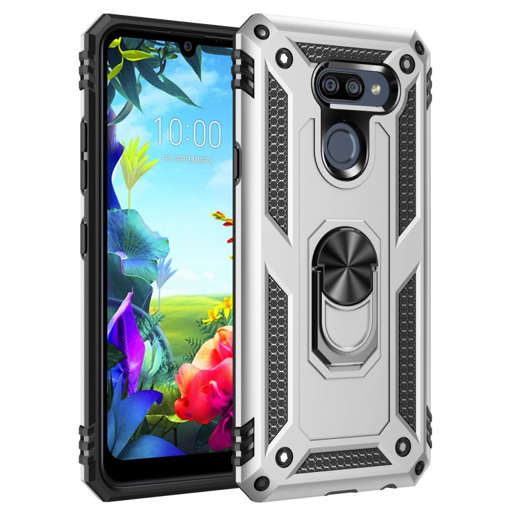 For LG K40S Shockproof TPU + PC Protective Case with 360 Degree Rotating Holder