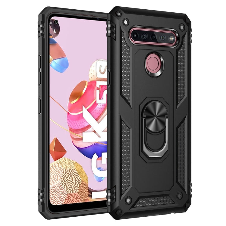 For LG K51S Shockproof TPU + PC Protective Case with 360 Degree Rotating Holder