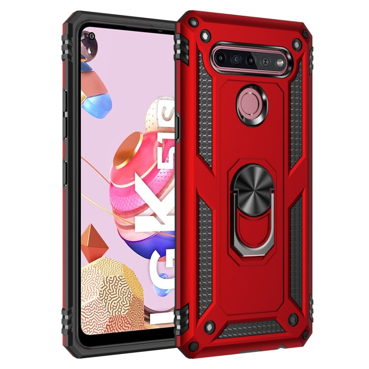For LG K51S Shockproof TPU + PC Protective Case with 360 Degree Rotating Holder