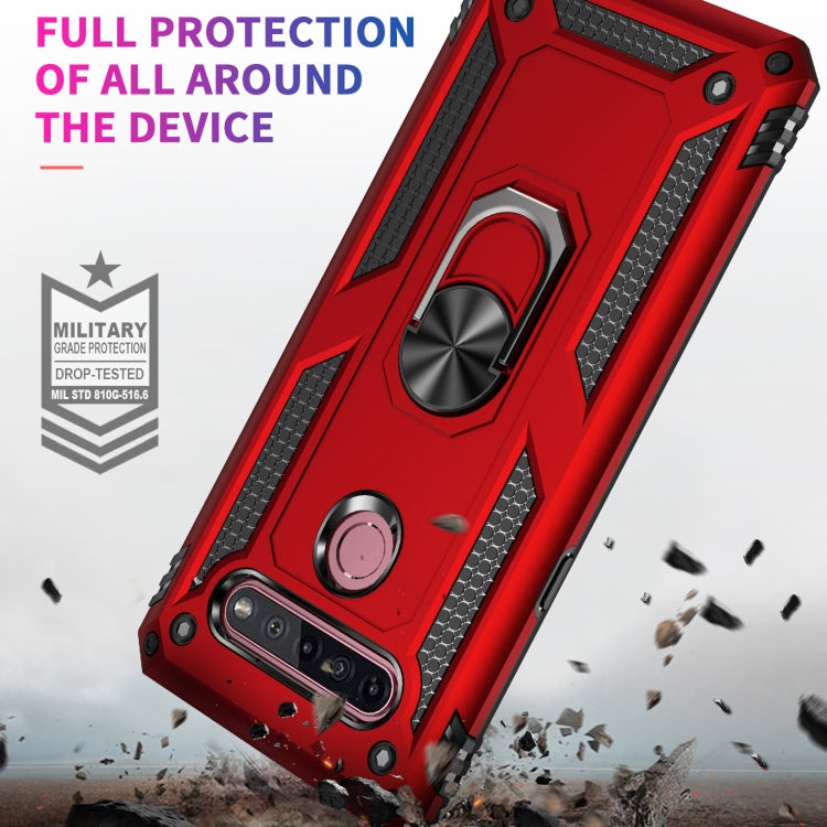 For LG K51S Shockproof TPU + PC Protective Case with 360 Degree Rotating Holder
