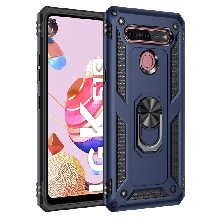 For LG K51S Shockproof TPU + PC Protective Case with 360 Degree Rotating Holder