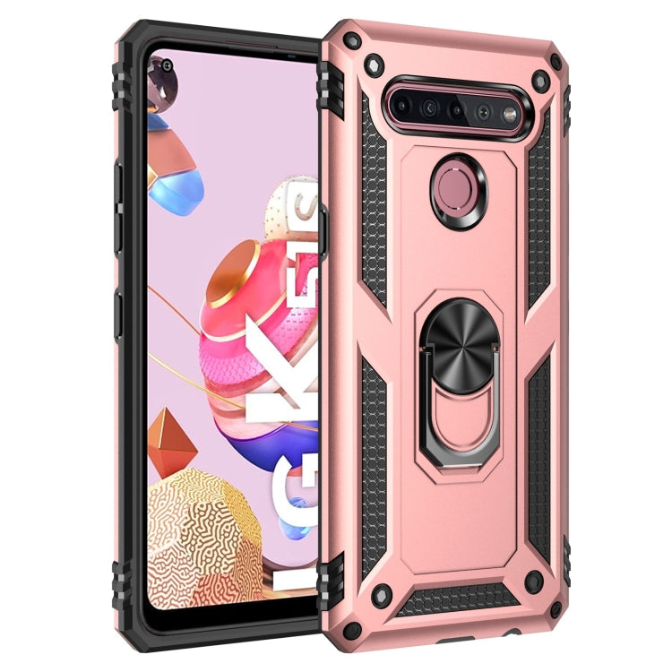 For LG K51S Shockproof TPU + PC Protective Case with 360 Degree Rotating Holder
