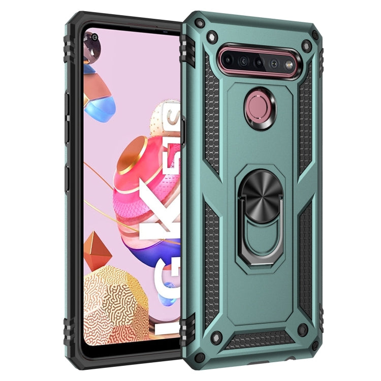 For LG K51S Shockproof TPU + PC Protective Case with 360 Degree Rotating Holder