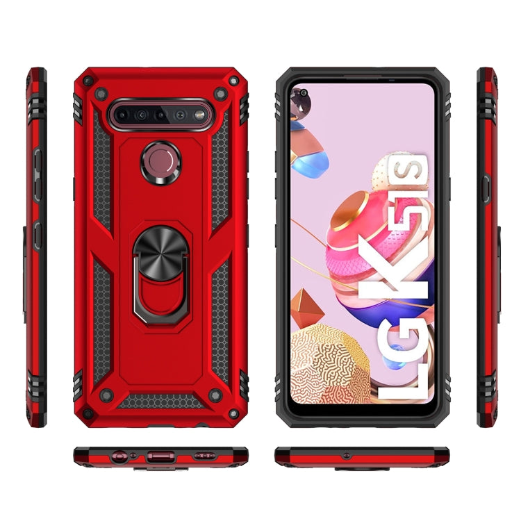For LG K51S Shockproof TPU + PC Protective Case with 360 Degree Rotating Holder