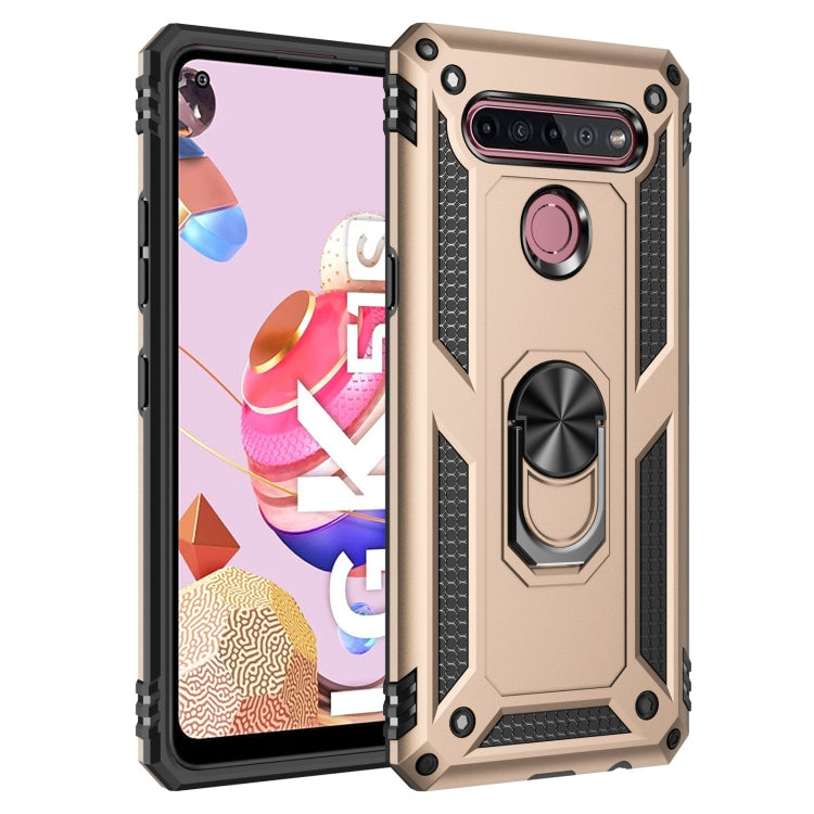 For LG K51S Shockproof TPU + PC Protective Case with 360 Degree Rotating Holder