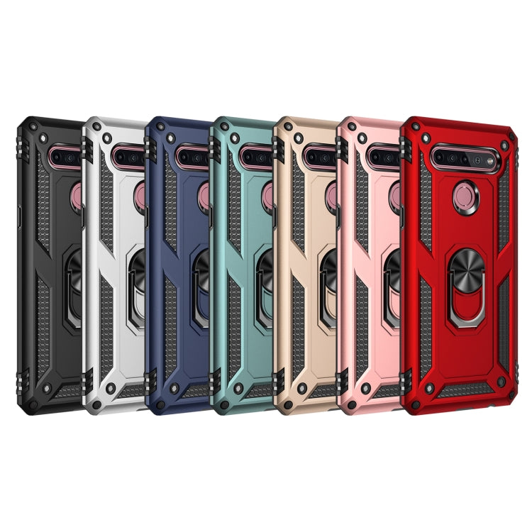 For LG K51S Shockproof TPU + PC Protective Case with 360 Degree Rotating Holder