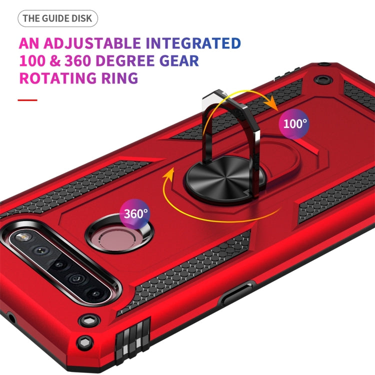 For LG K51S Shockproof TPU + PC Protective Case with 360 Degree Rotating Holder