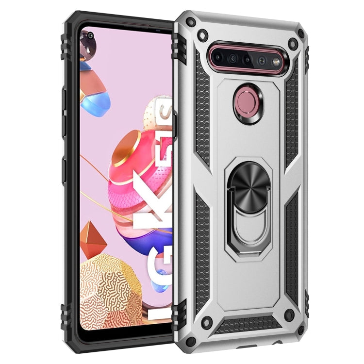 For LG K51S Shockproof TPU + PC Protective Case with 360 Degree Rotating Holder