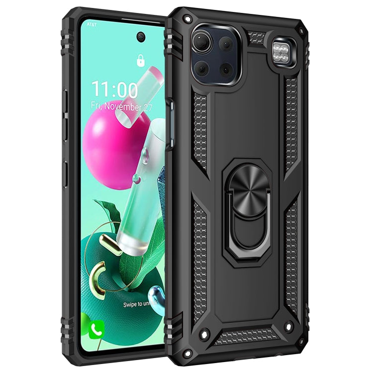 For LG K92 5G Shockproof TPU + PC Protective Case with 360 Degree Rotating Holder