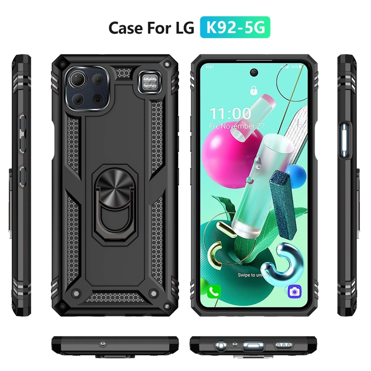 For LG K92 5G Shockproof TPU + PC Protective Case with 360 Degree Rotating Holder