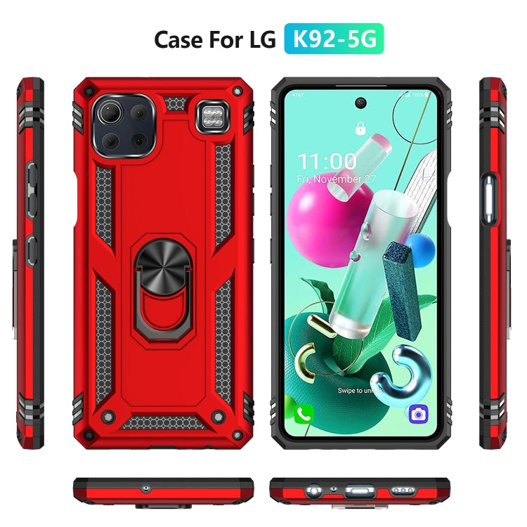 For LG K92 5G Shockproof TPU + PC Protective Case with 360 Degree Rotating Holder