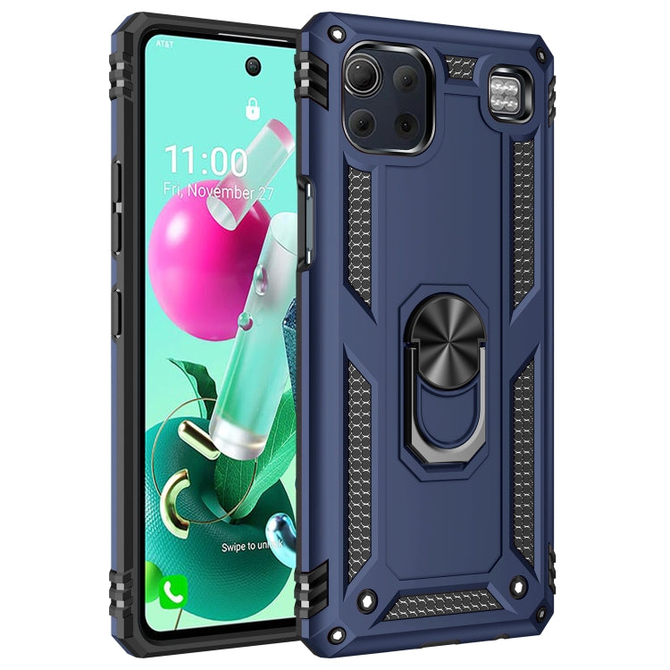 For LG K92 5G Shockproof TPU + PC Protective Case with 360 Degree Rotating Holder