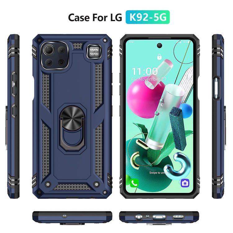 For LG K92 5G Shockproof TPU + PC Protective Case with 360 Degree Rotating Holder