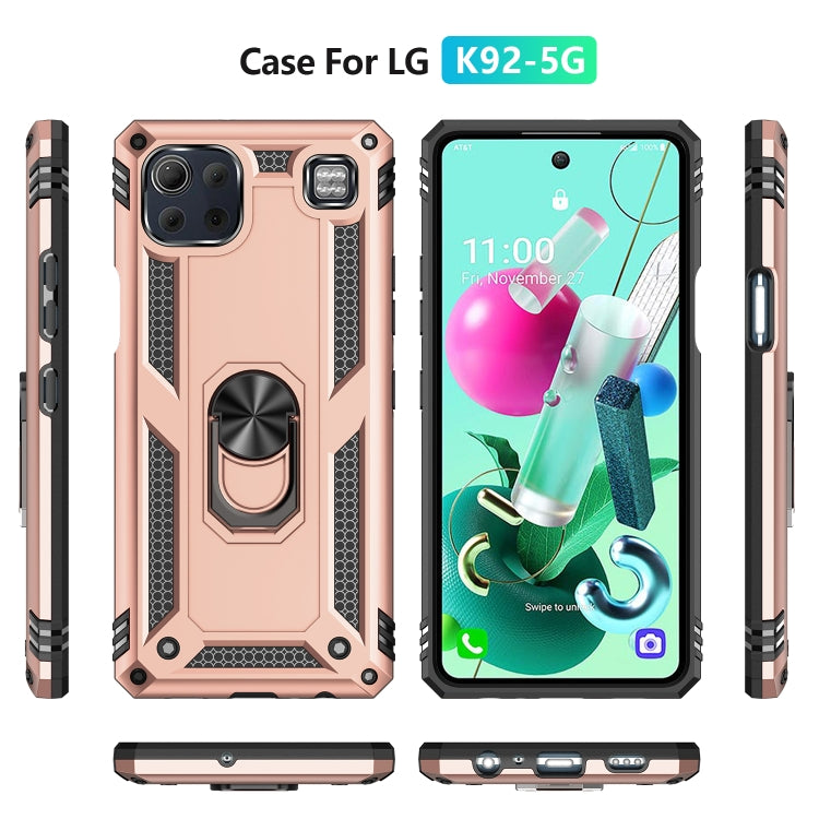 For LG K92 5G Shockproof TPU + PC Protective Case with 360 Degree Rotating Holder
