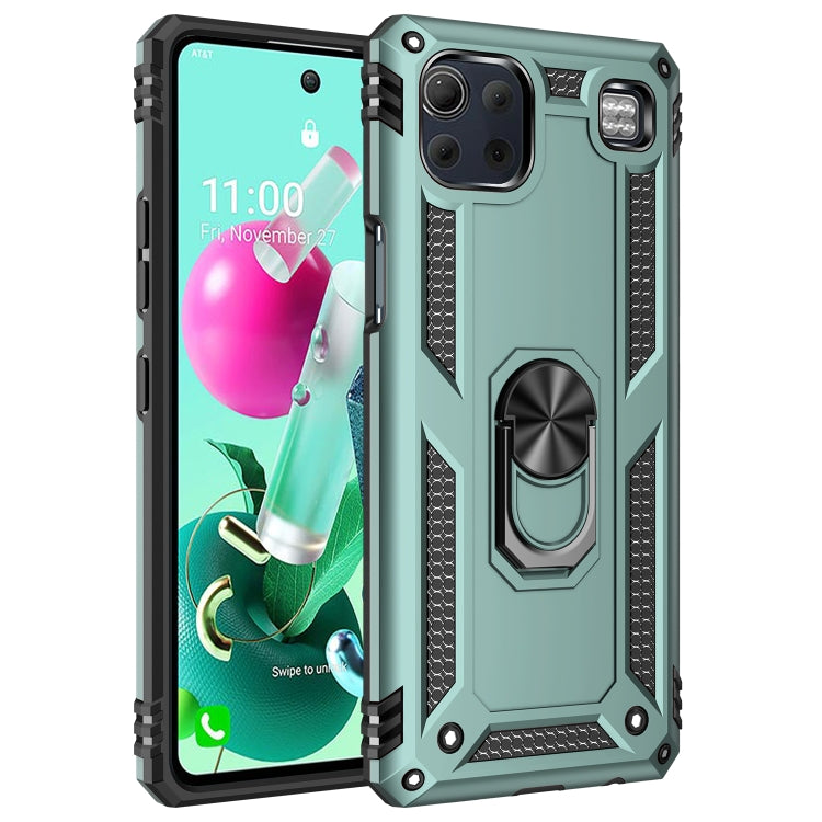 For LG K92 5G Shockproof TPU + PC Protective Case with 360 Degree Rotating Holder