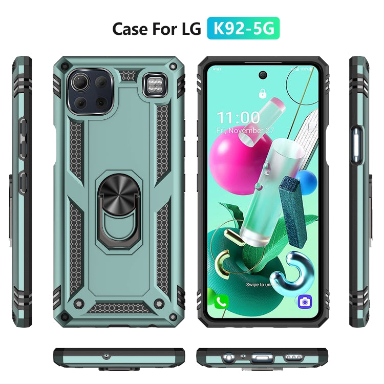 For LG K92 5G Shockproof TPU + PC Protective Case with 360 Degree Rotating Holder