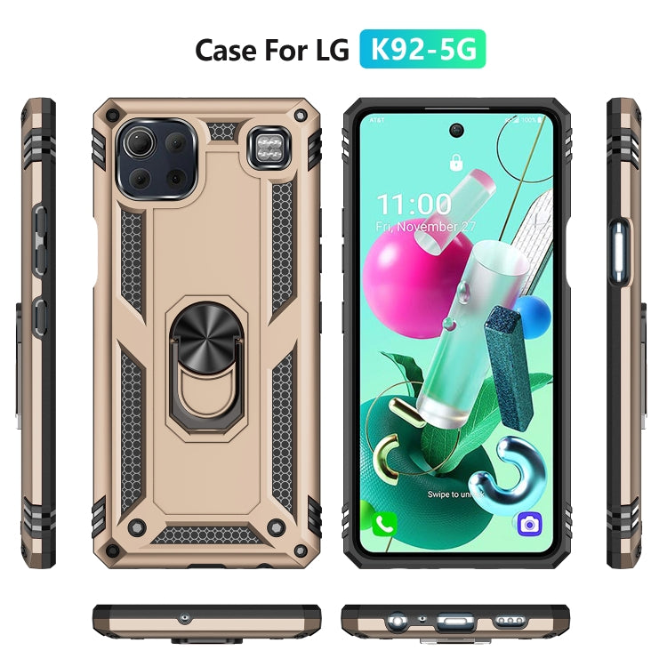 For LG K92 5G Shockproof TPU + PC Protective Case with 360 Degree Rotating Holder
