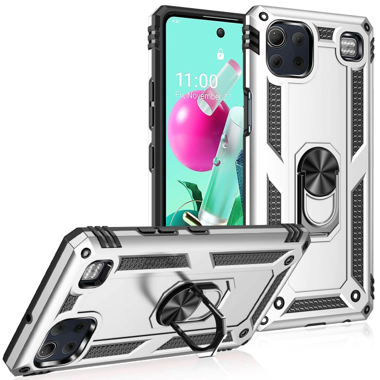 For LG K92 5G Shockproof TPU + PC Protective Case with 360 Degree Rotating Holder