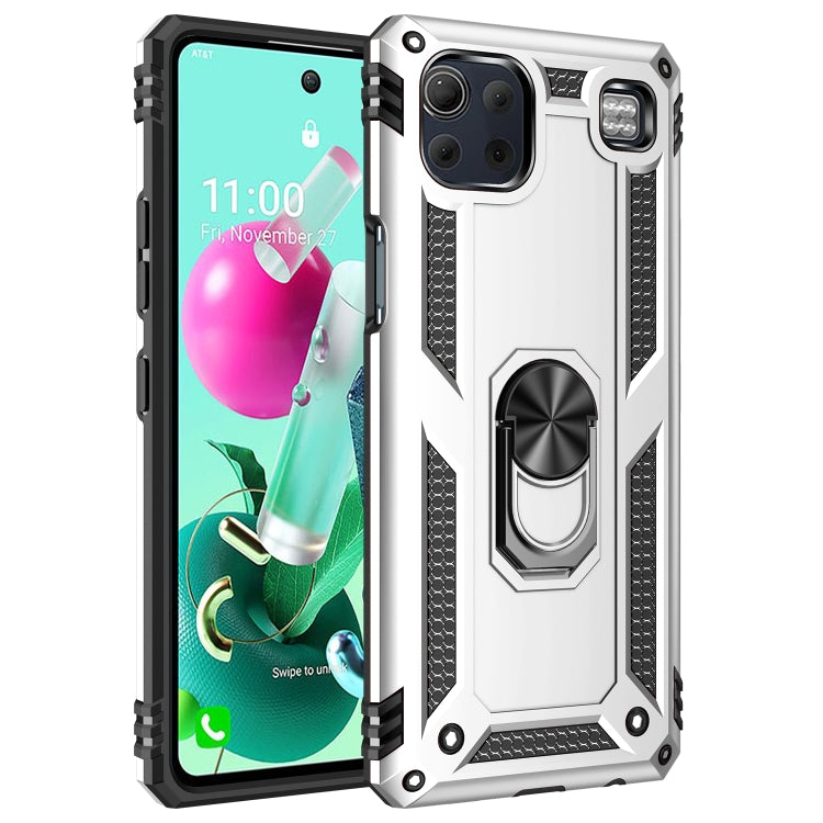For LG K92 5G Shockproof TPU + PC Protective Case with 360 Degree Rotating Holder