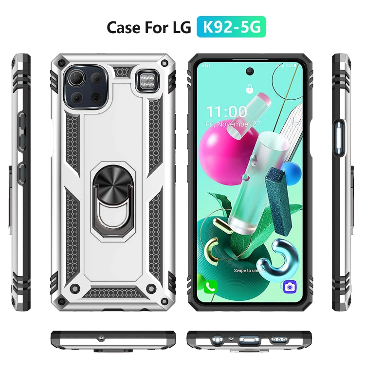For LG K92 5G Shockproof TPU + PC Protective Case with 360 Degree Rotating Holder